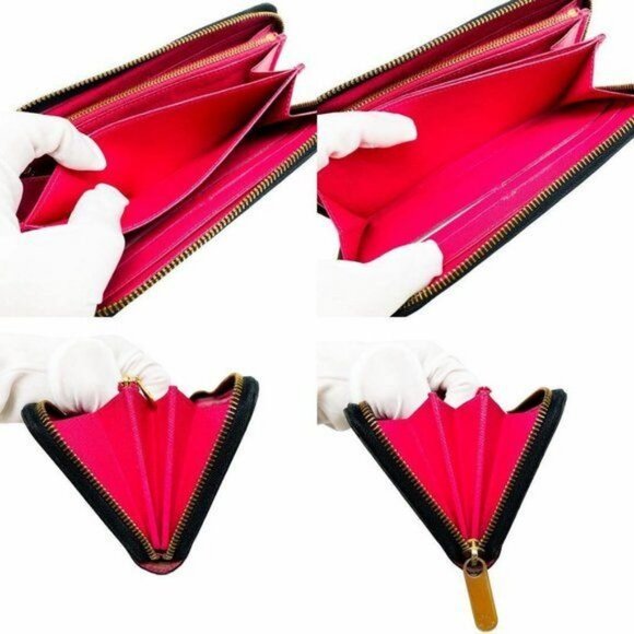 Authentic Louis Vuitton Monogram Multicolor Zippy Wallet Black Pink - Picture 9 of 10